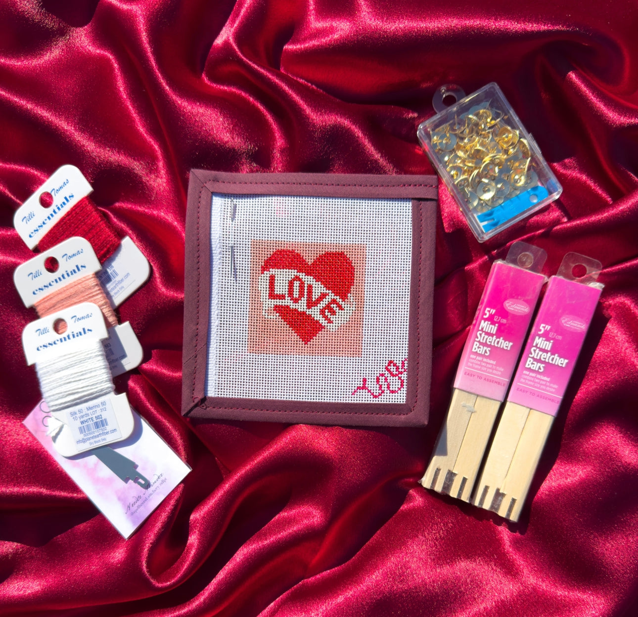 “Love” Mini Needlepoint Canvas