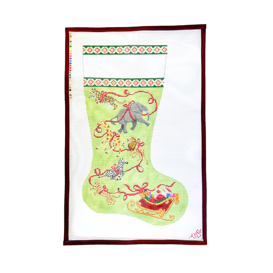 Safari Stocking Needlepoint Canvas