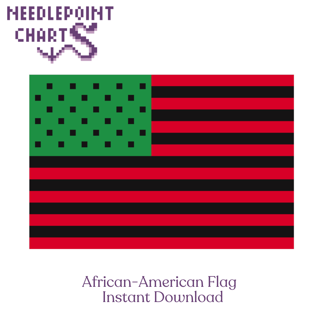African-American Flag Needlepoint Chart - Instant Download