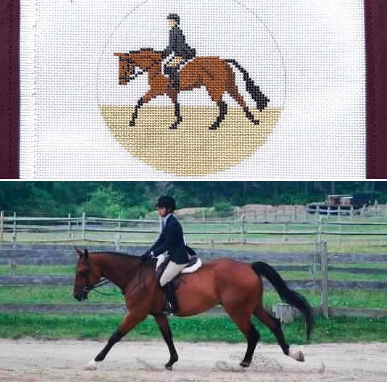 Huntseat 4" Round Needlepoint Canvas