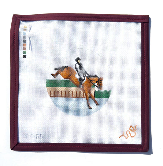 Cross Country 4" Round Needlepoint Canvas