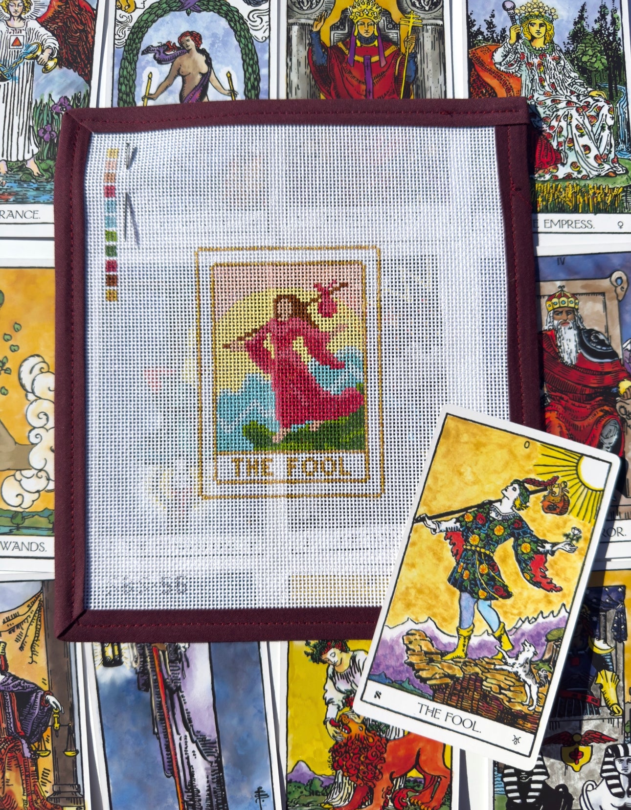 The Fool Tarot Card Needlepoint Canvas