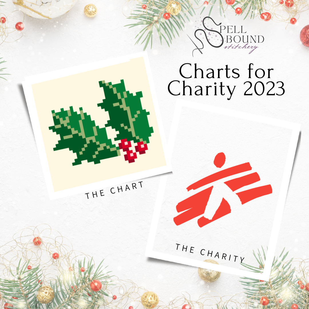 Charts for Charity "Holly" 2.2"x2.2" on 18 mesh - Instant Download