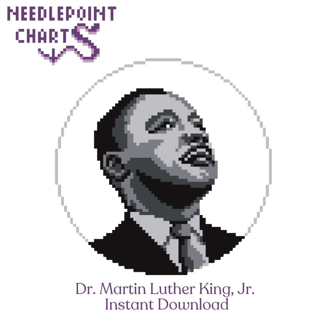 Portrait of Dr. King Needlepoint Chart for Instant Download