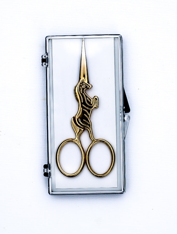 Horse Embroidery Scissors with Magnetic Carrying Case