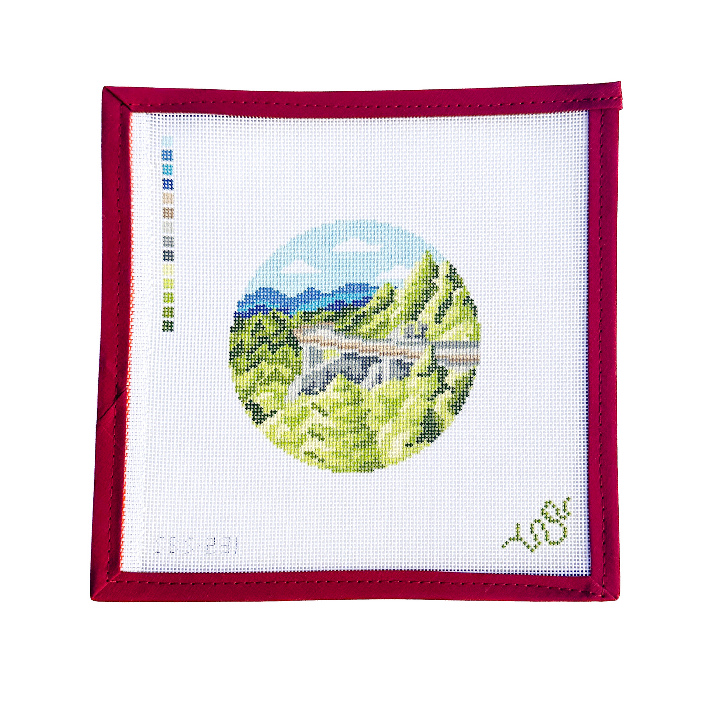 Linn Cove Viaduct in Summer Hand Painted Needlepoint Canvas