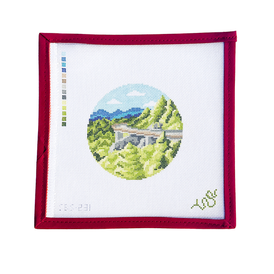 Linn Cove Viaduct in Summer Hand Painted Needlepoint Canvas