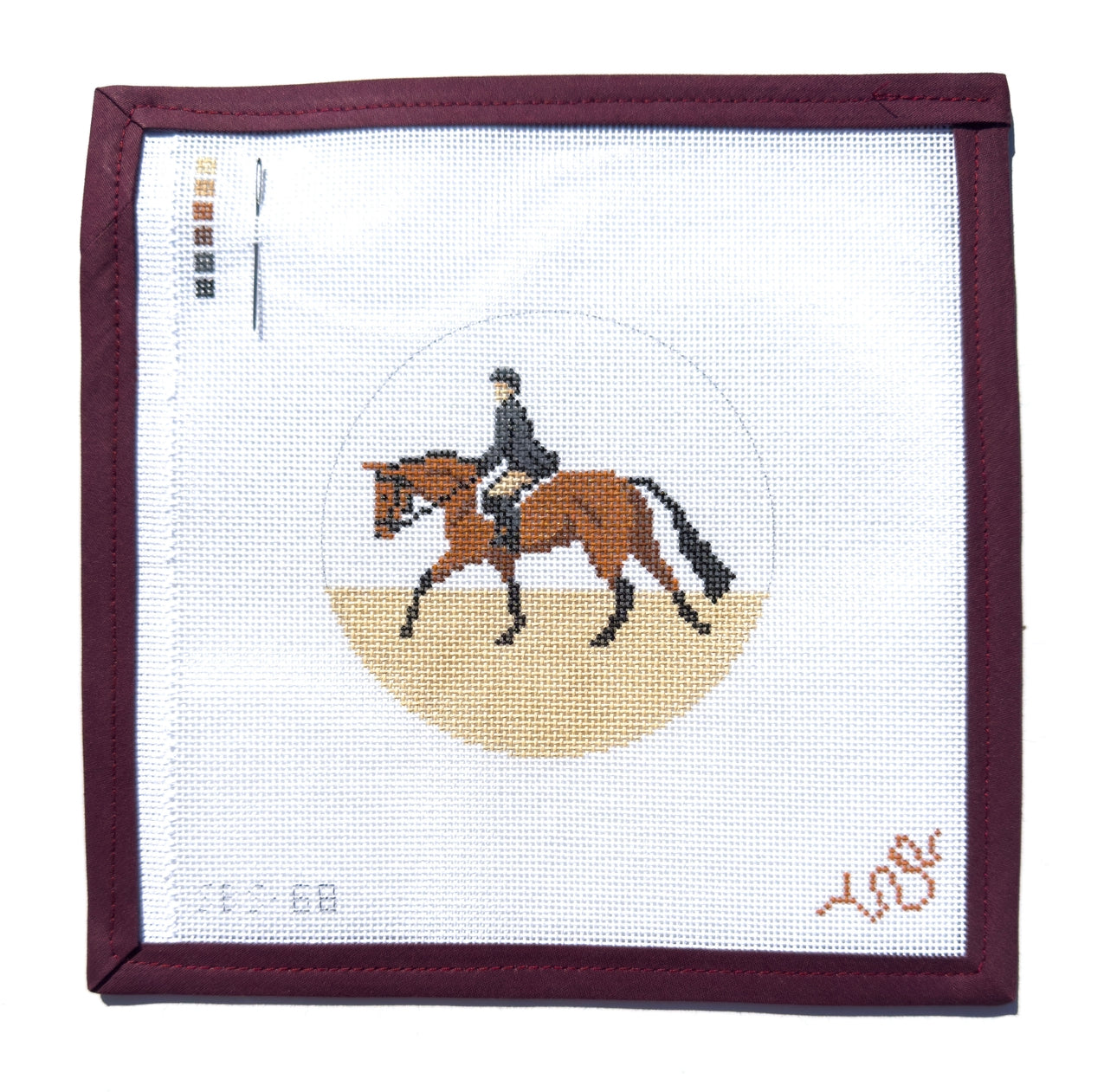 Huntseat 4" Round Needlepoint Canvas