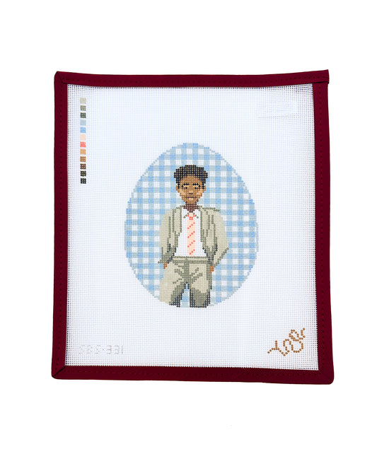 Easter Egg Needlepoint Canvas - Boy in Easter Sunday Best
