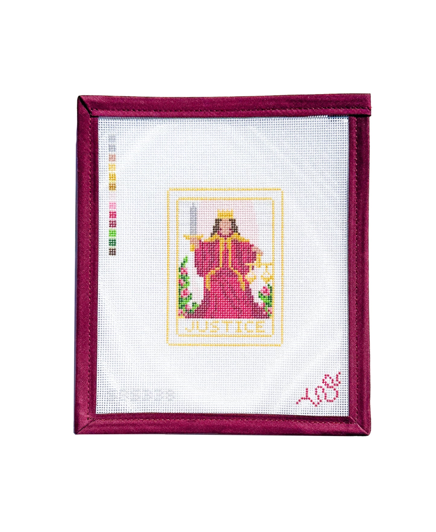 Justice Tarot Card Needlepoint Canvas