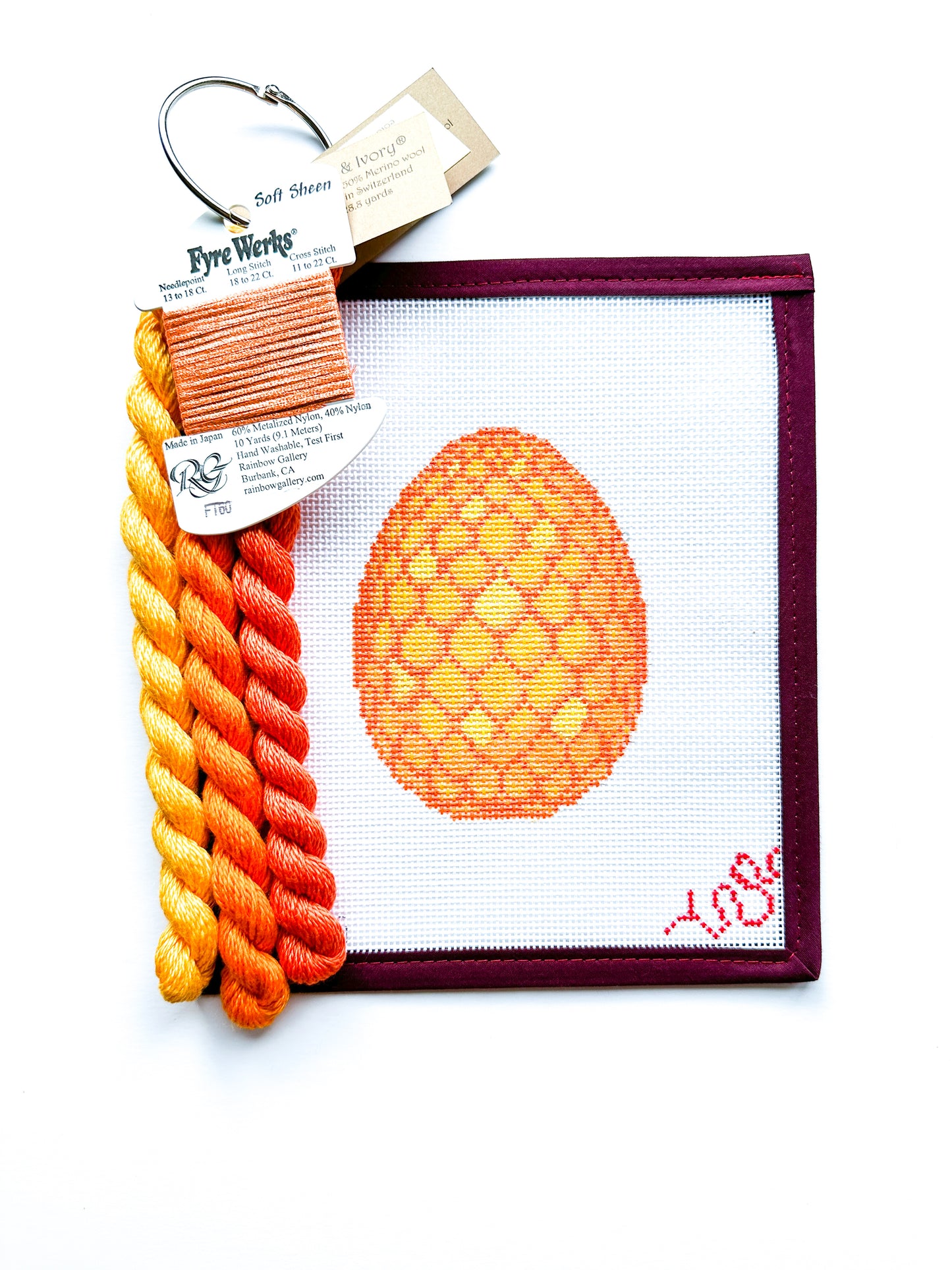 Dragon Egg Hand Painted Needlepoint Canvas and Threads