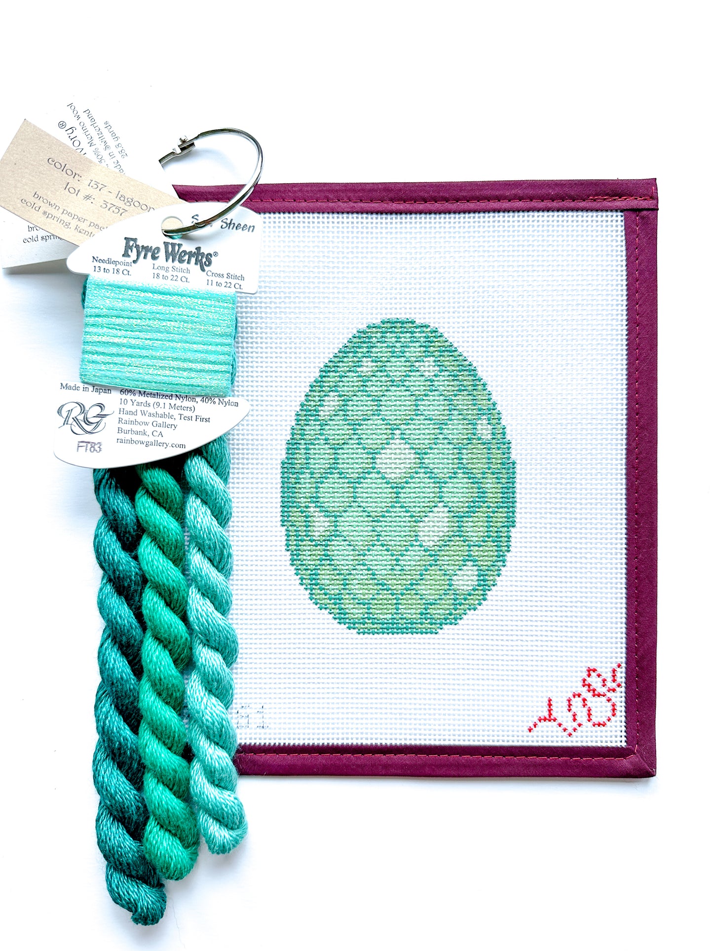 Dragon Egg Hand Painted Needlepoint Canvas and Threads