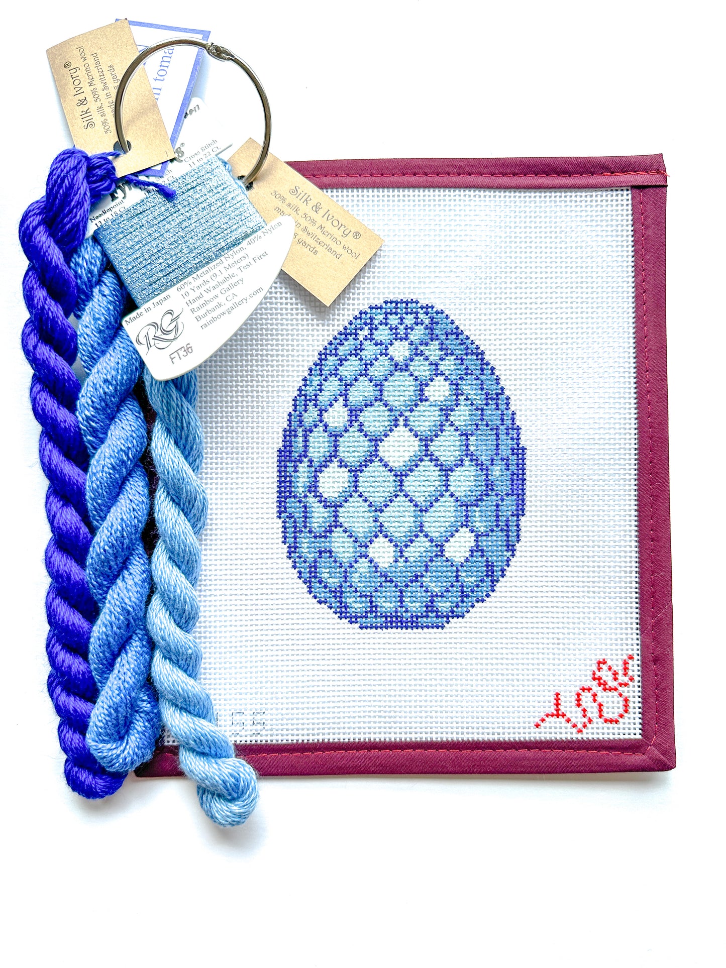 Dragon Egg Hand Painted Needlepoint Canvas and Threads