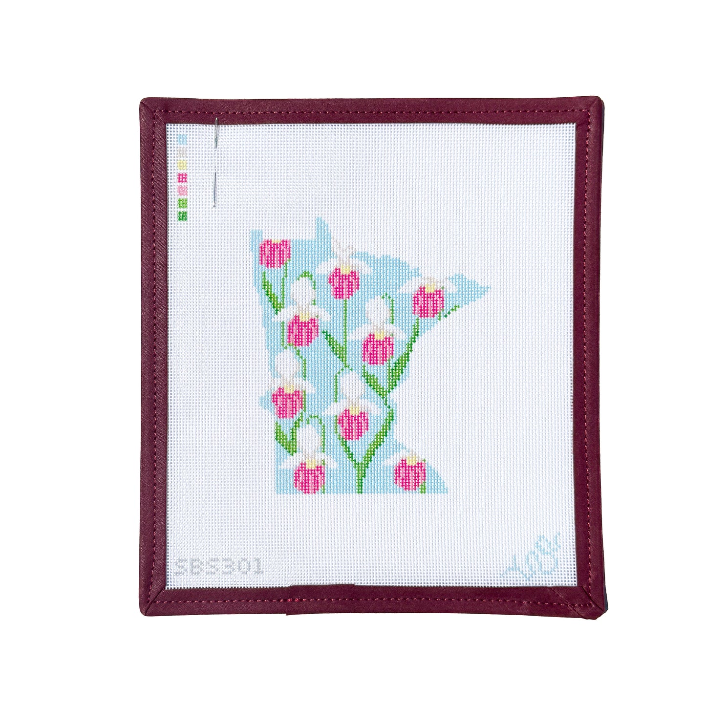 Minnesota State Flower Needlepoint Canvas