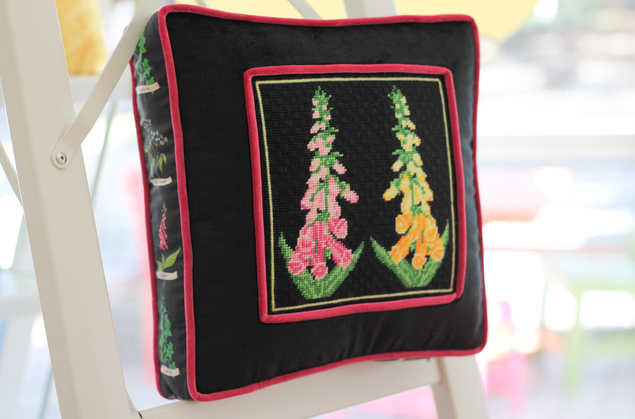 Foxglove Hand Painted Needlepoint Canvas