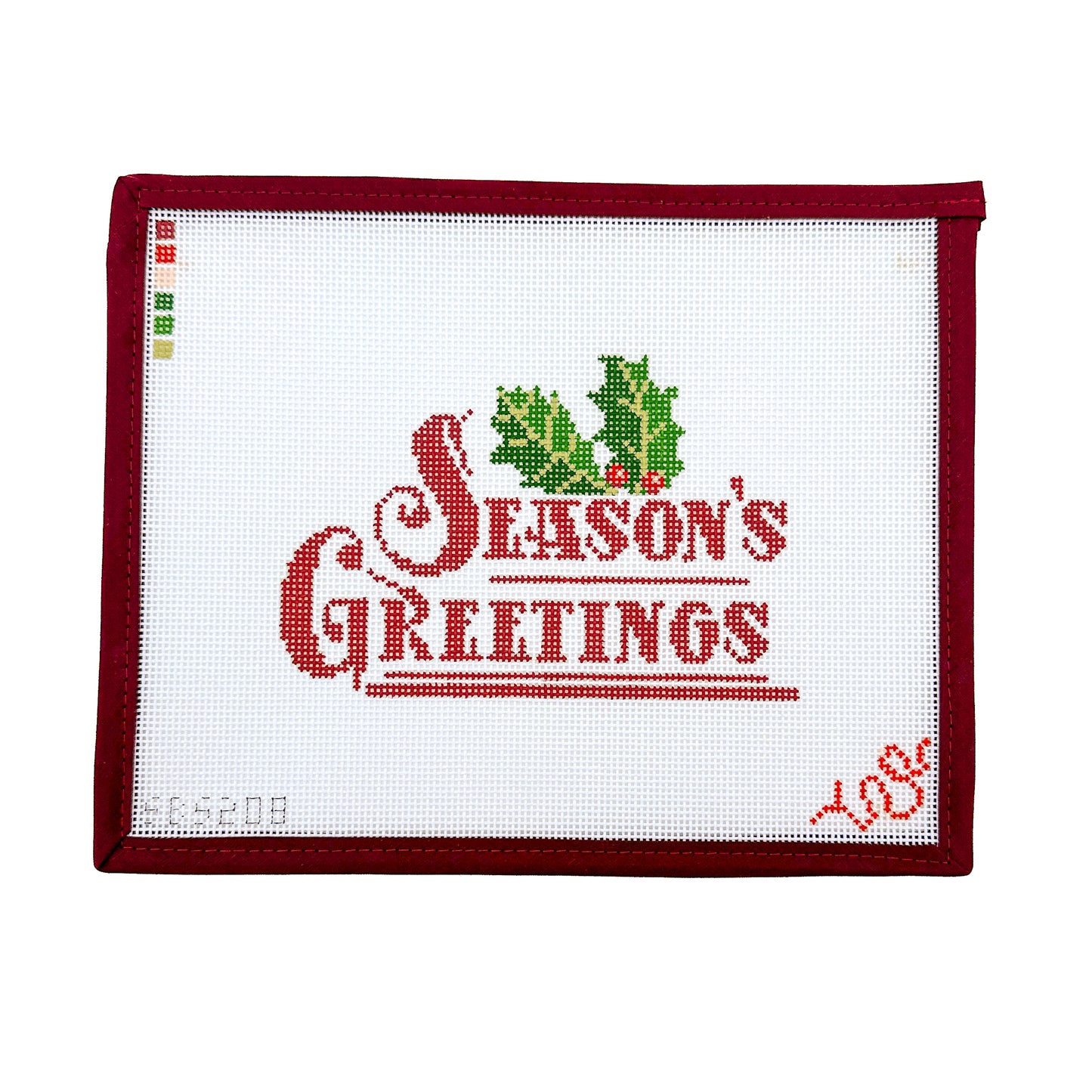 Season's Greetings Hand Painted Needlepoint Canvas