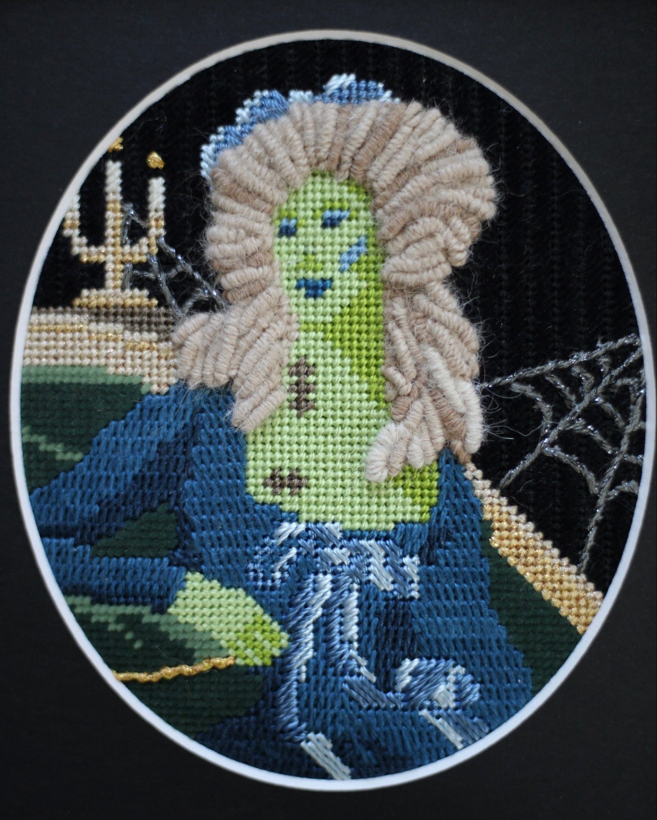 "Bride of Frankenstein the XIV" Needlepoint Canvas