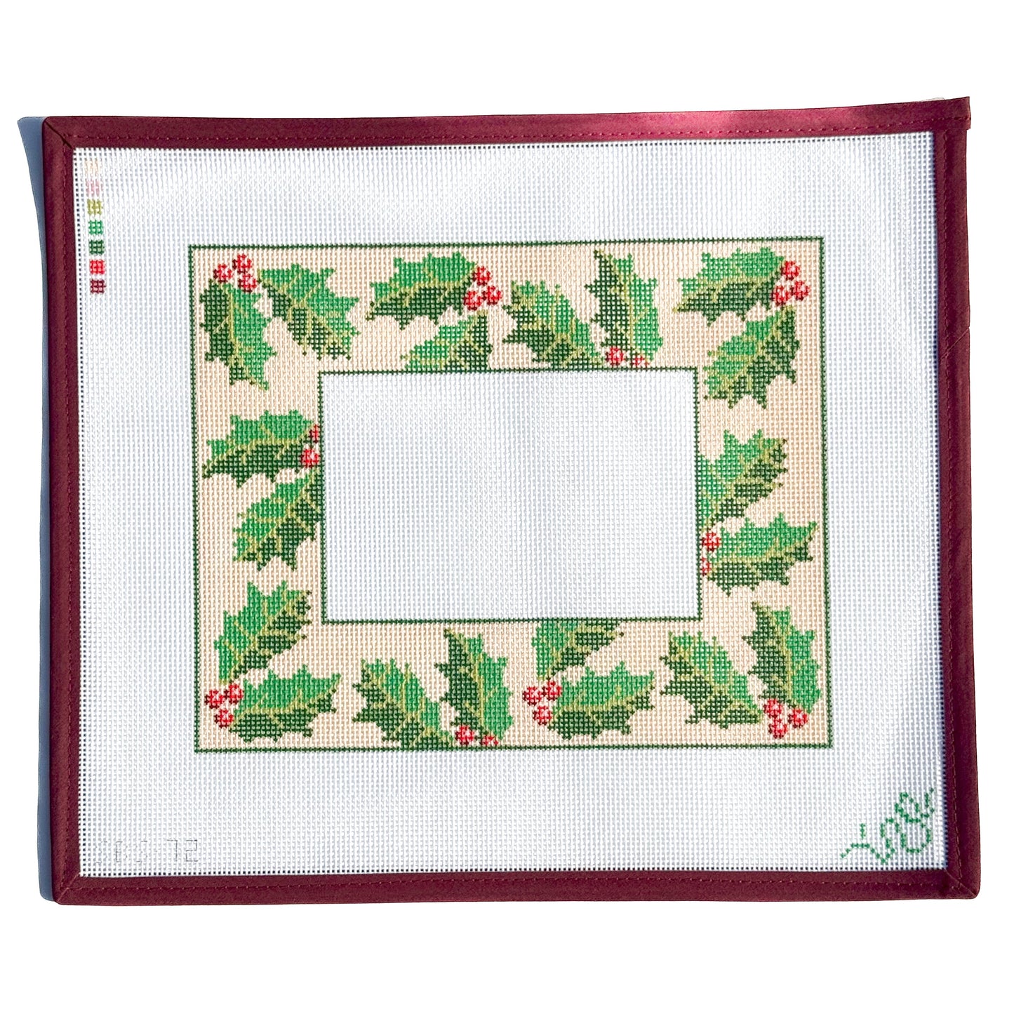 Holly Frame Needlepoint Canvas