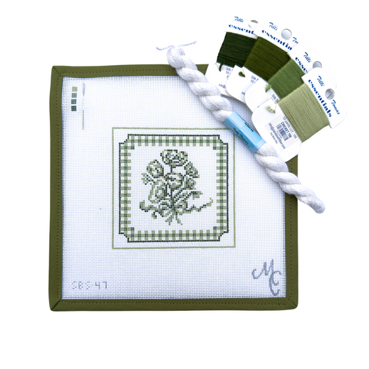 Forget-Me Knot in Meadow Green Needlepoint Canvas and Threads