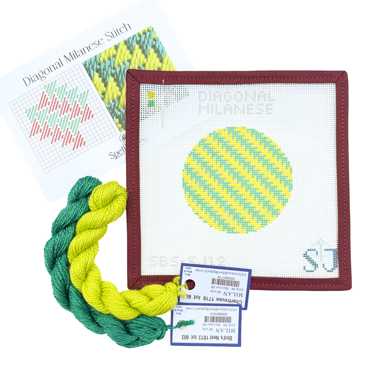 Diagonal Milanese Stitch Needlepoint Canvases