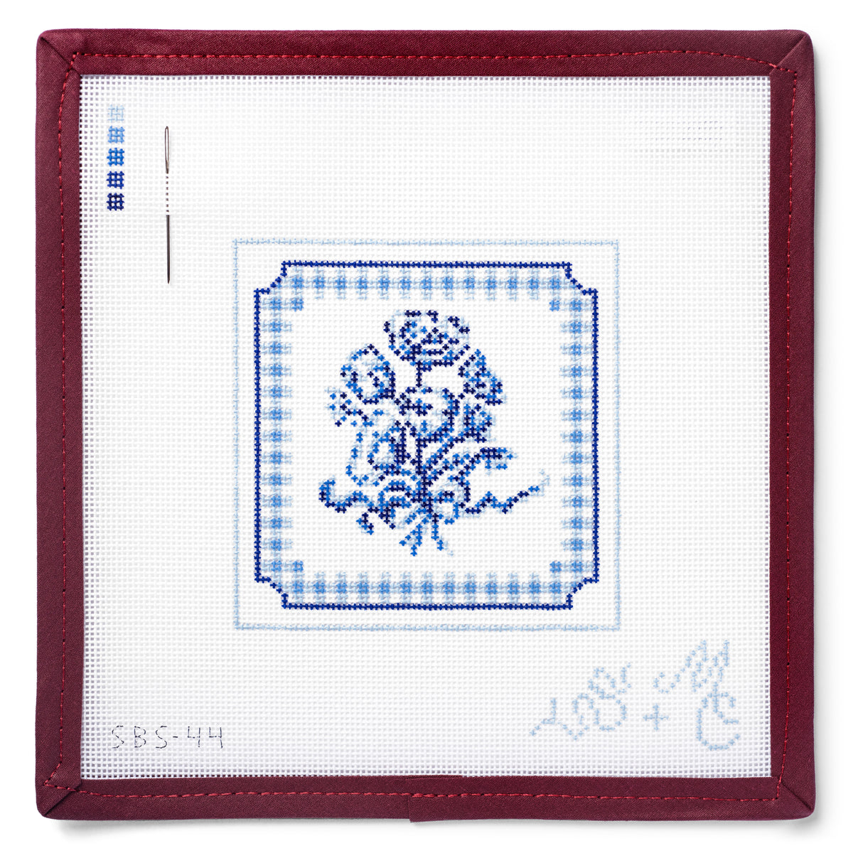 Forget-Me Knot in Indigo Needlepoint Canvas