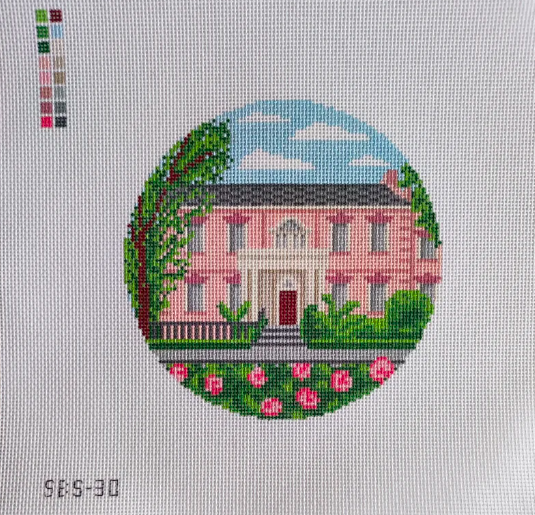 Savannah Needlepoint, Savannah Needlepoint Canvas, Olde Pink House Needlepoint, Olde Pink House Needlepoint Canvas