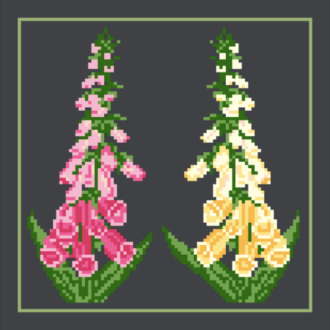Foxglove Hand Painted Needlepoint Canvas