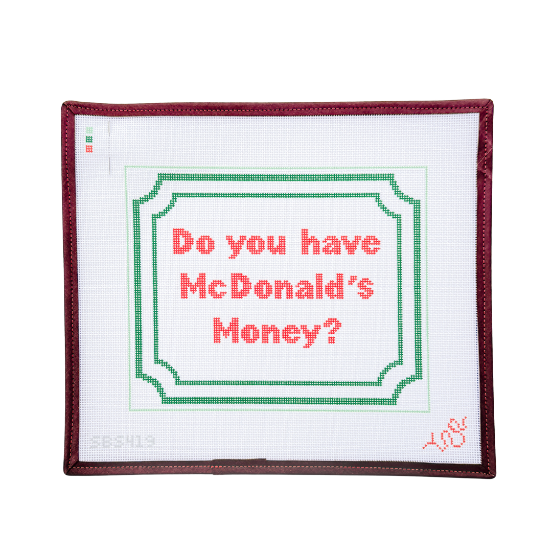 McDonald's Money Needlepoint Canvas