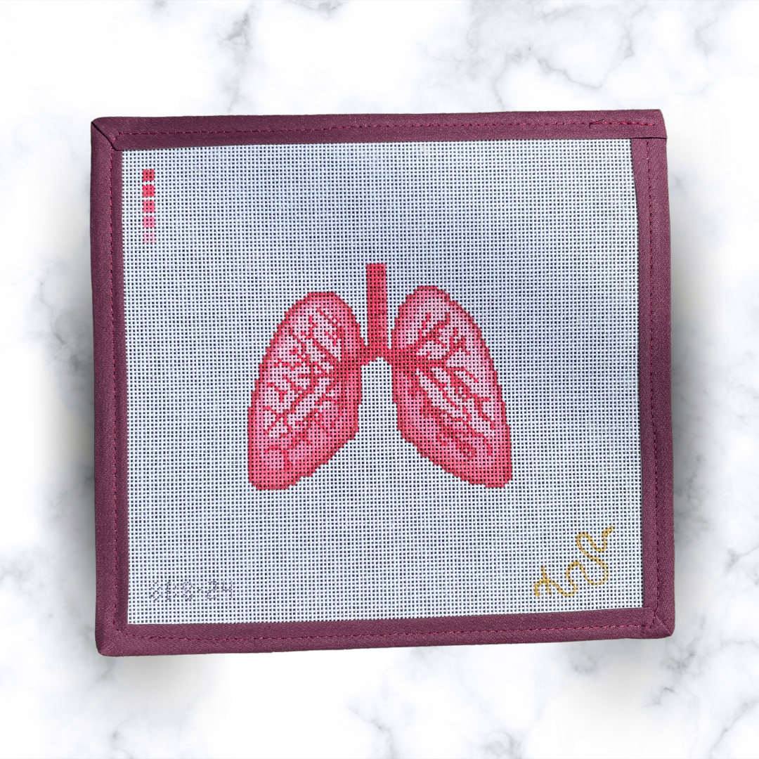 Anatomical Lungs Needlepoint Canvas, Lungs Needlepoint Canvas, Lungs Needlepoint Canvas