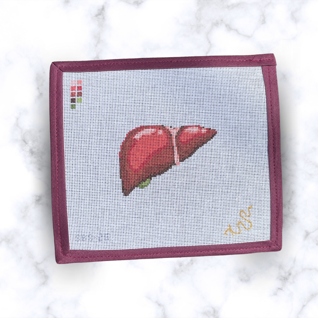 Anatomical Liver Needlepoint Canvas, Liver Needlepoint Canvas, Anatomy Needlepoint