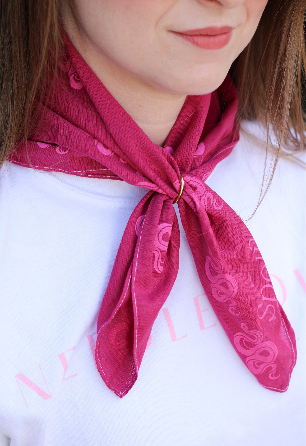Hand Dyed and Printed Cotton Bandana - Spellbound Motif