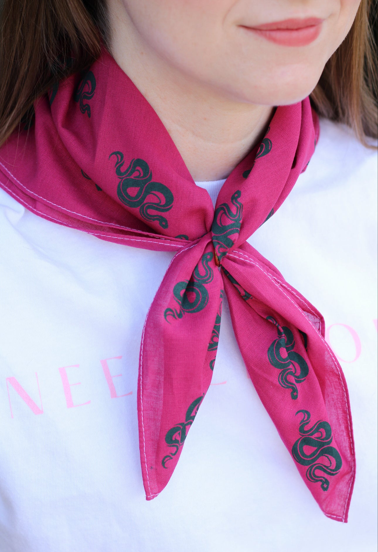 Hand Dyed and Printed Cotton Bandana - Spellbound Motif