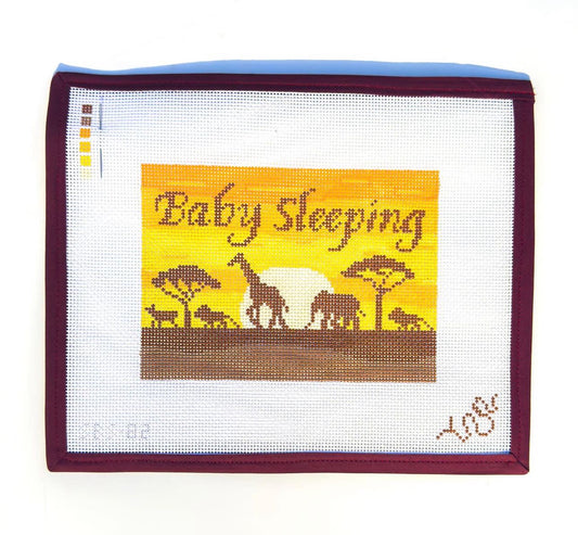 African Savannah "Baby Sleeping" Needlepoint Canvas