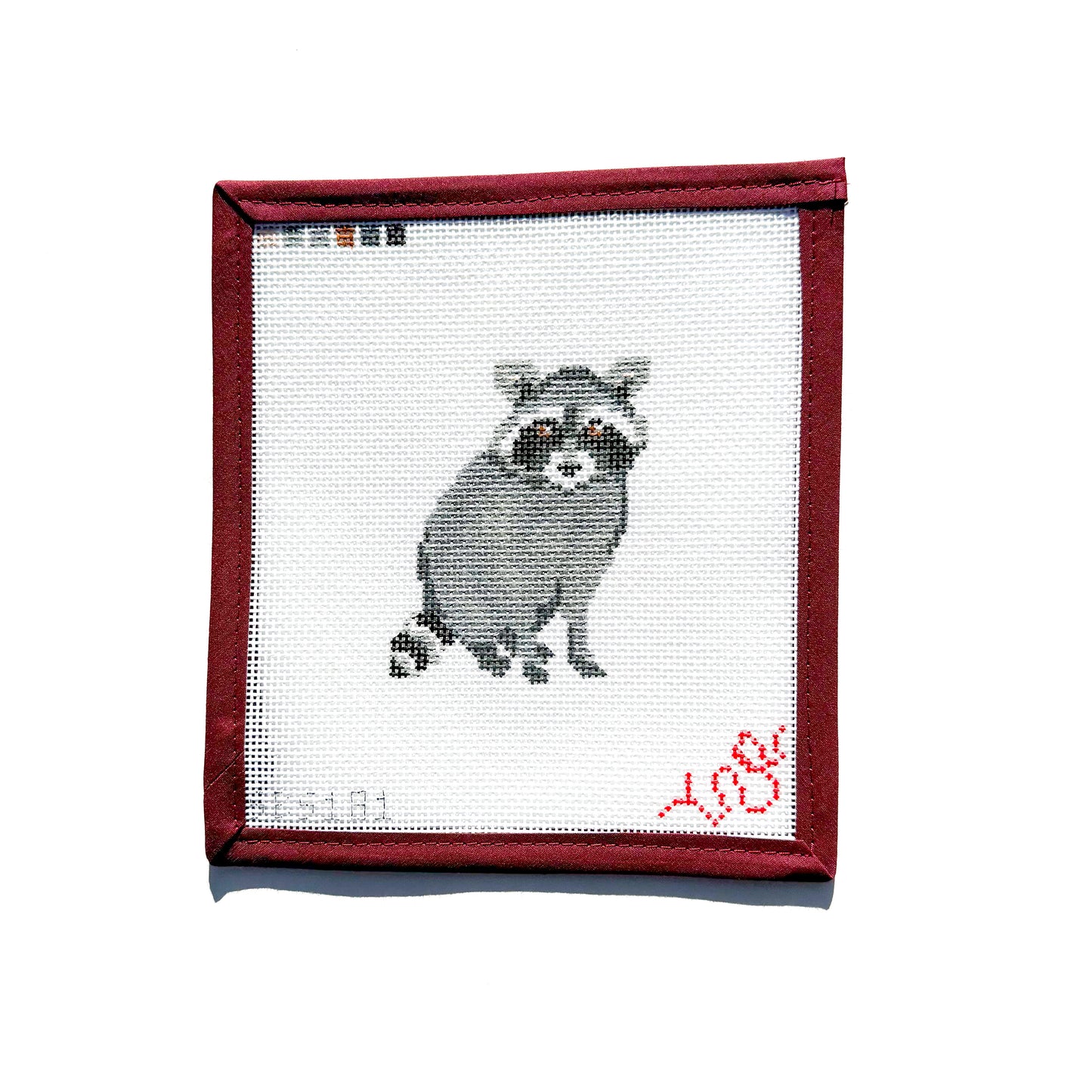 Baby Raccoon Hand Painted Needlepoint Canvas