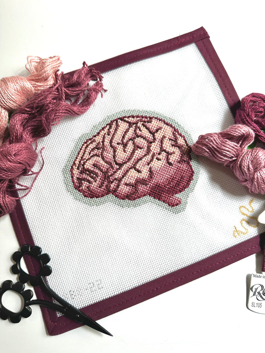 Anatomical Brain Needlepoint Canvas, Brain Needlepoint Canvas