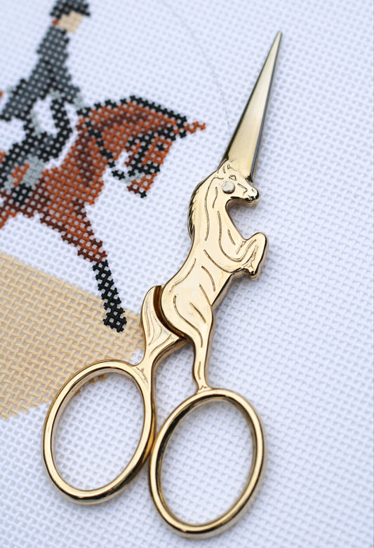 Horse Embroidery Scissors with Magnetic Carrying Case