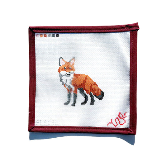 Baby Fox Hand Painted Needlepoint Canvas