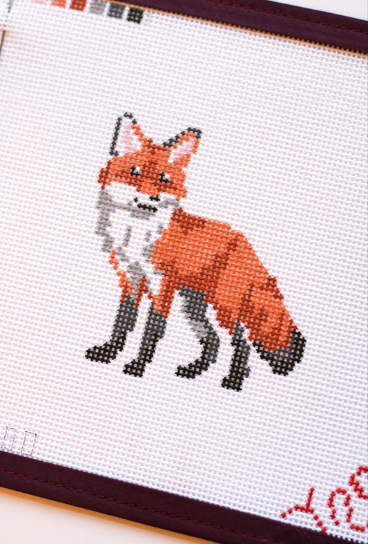 Baby Fox Hand Painted Needlepoint Canvas