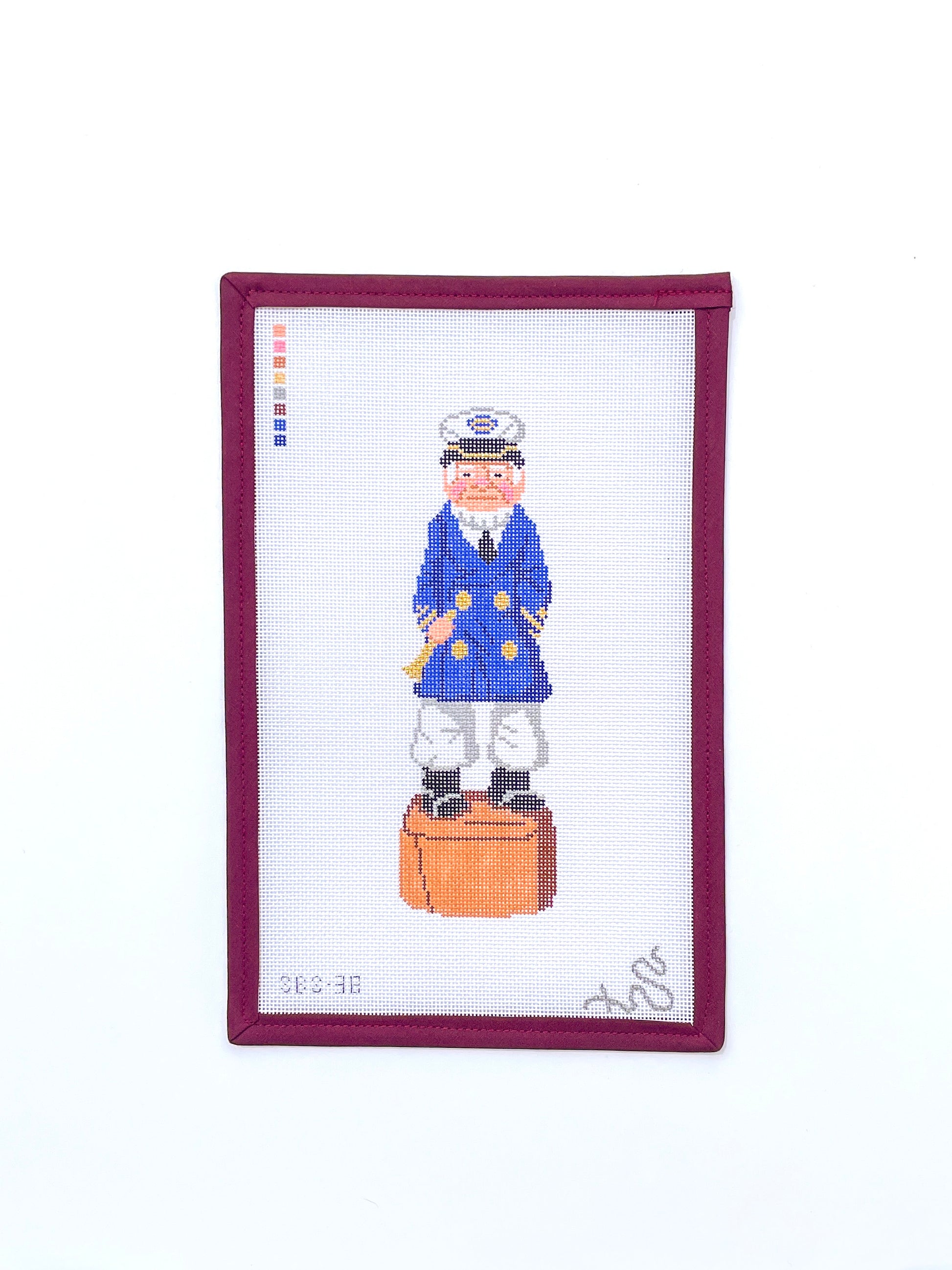 Sailor Captain Needlepoint Canvas, Sailor Needlepoint Canvas, Sailor Needlepoint