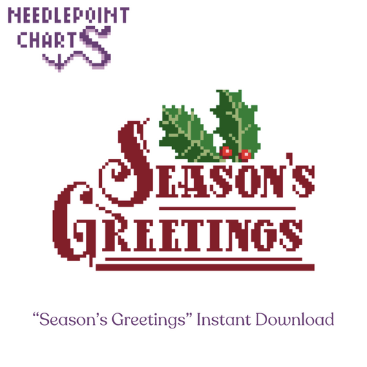 Charts for Charity "Season's Greetings" Needlepoint Chart - Instant Download
