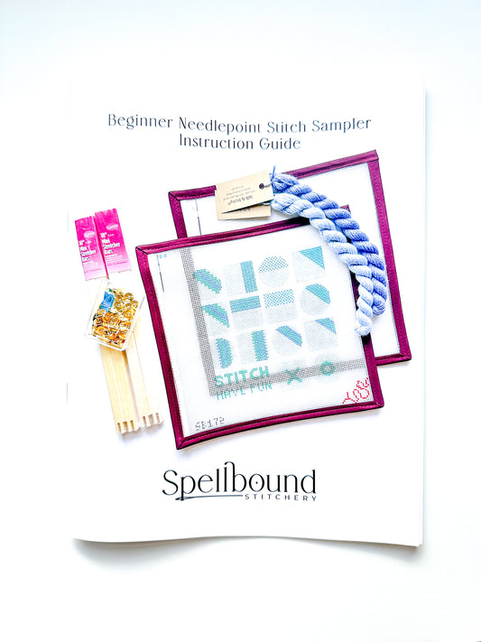 Beginner Needlepoint Stitch Sampler Book and Video Instructions