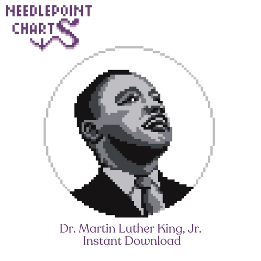Portrait of Dr. King Needlepoint Chart for Instant Download
