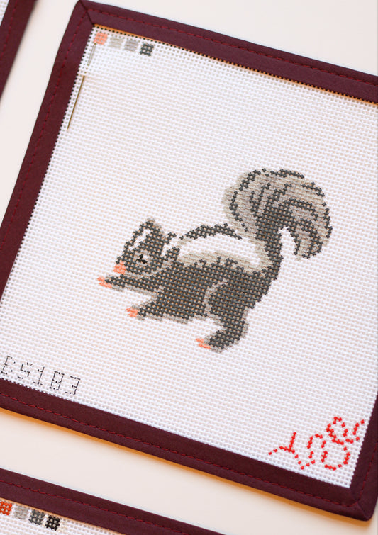 Baby Skunk Hand Painted Needlepoint Canvas