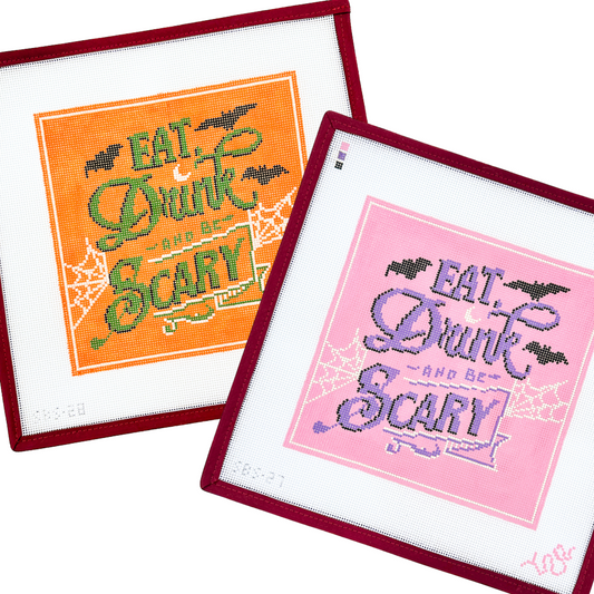 "Eat Drink and Be Scary" Halloween Needlepoint Canvas