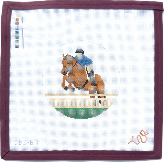 Hunter Jumper 4" Round Needlepoint Canvas