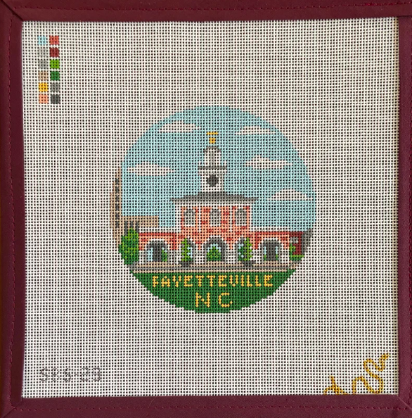 Fayetteville needlepoint canvas, fayetteville nc needlepoint canvas, market house needlepoint canvas