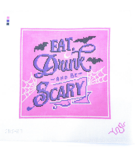 PREORDER - "Eat Drink and Be Scary" Halloween Needlepoint Canvas 13 mesh