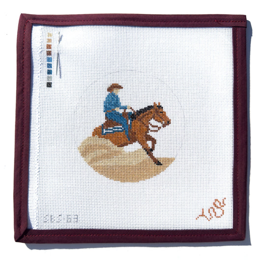 Reining 4" Round Needlepoint Canvas