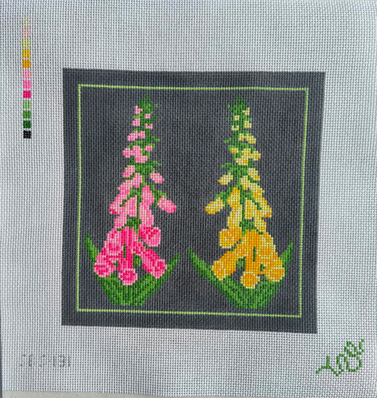 PREORDER - Foxglove Hand Painted Needlepoint Canvas