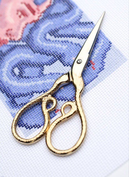 Serpent Embroidery Scissors with Magnetic Scissor Case